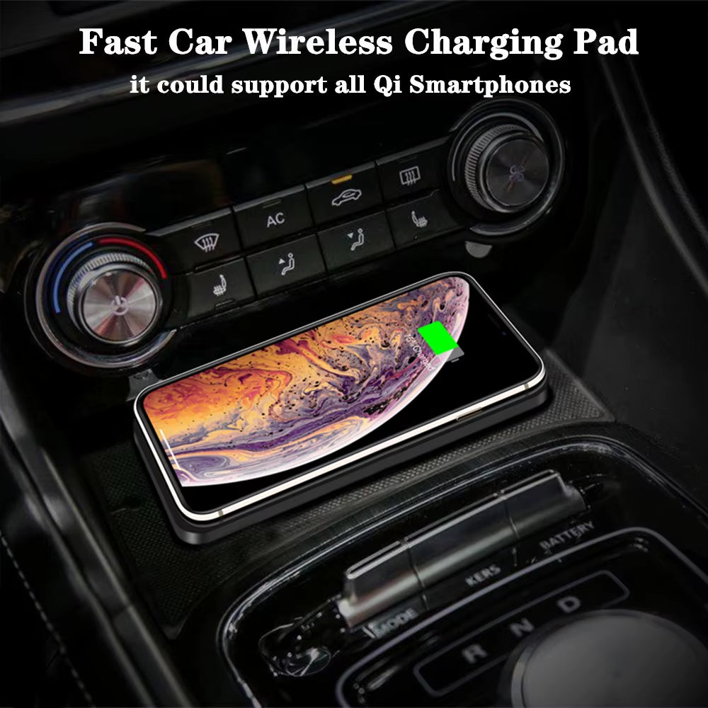 Fast Charging Car Wireless Charger for iPhone 16/15/14/13/12/X & Samsung S24/S23 - Silicone Pad Stand with 15W Power